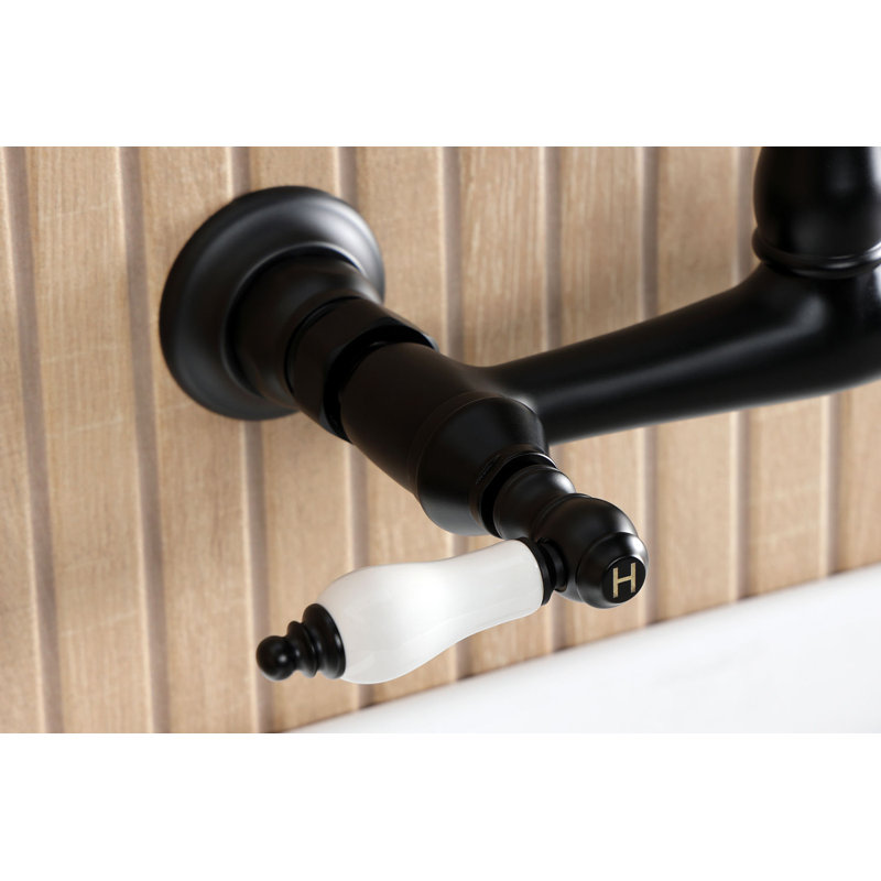 Robinet de salle de bain mural 2 trous Kingston, Noir mat
