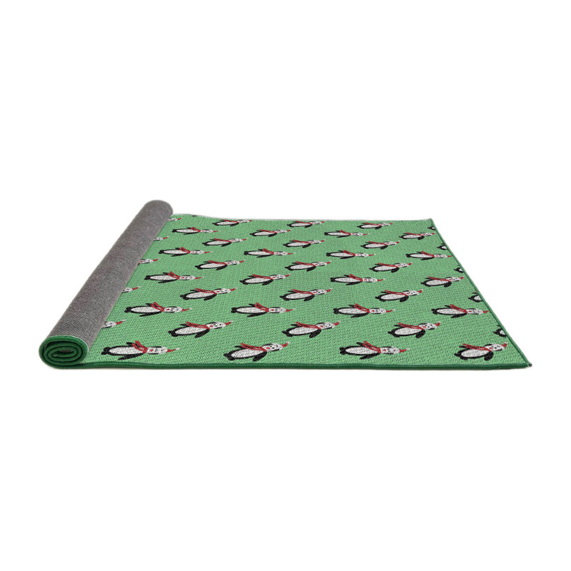 Tapis décoratif vert Pyne, Rond 3 pi