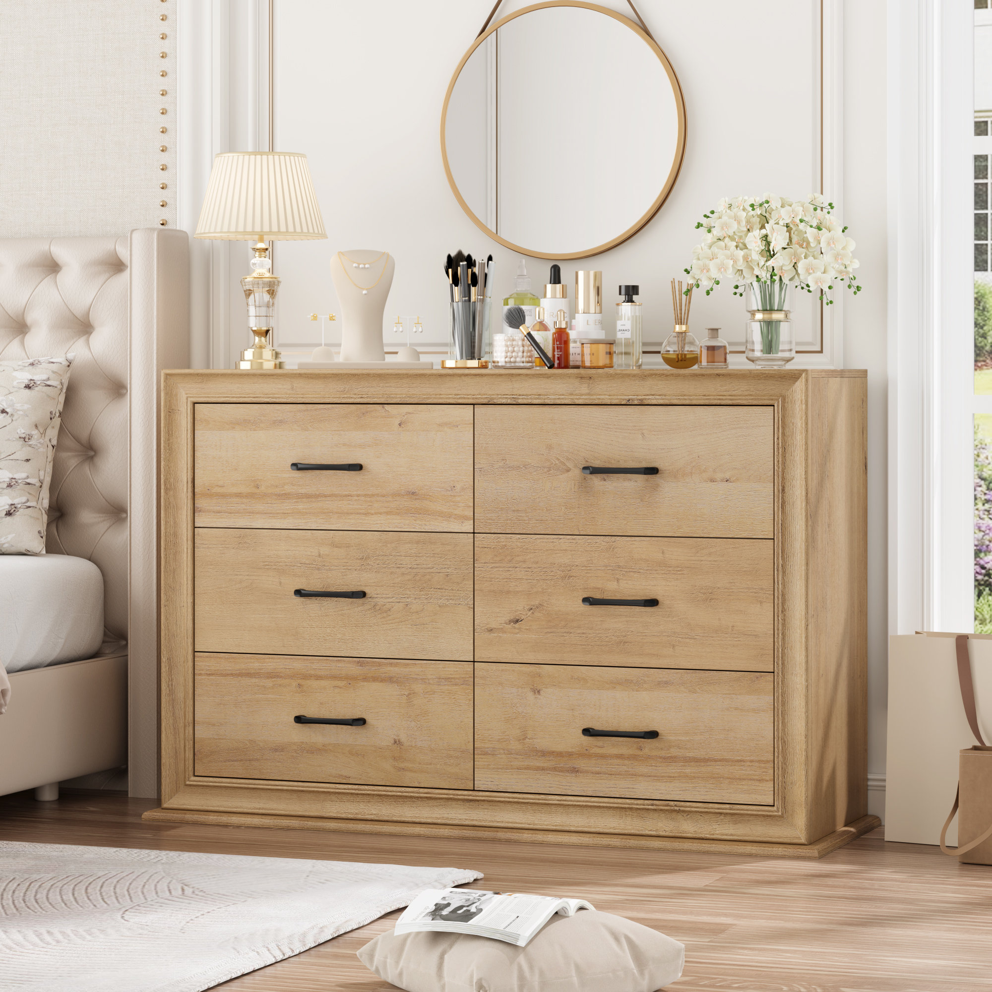 The Twillery Co.® Ilfracombe 6 Drawer 47.2" W Double Dresser & Reviews | Wayfair