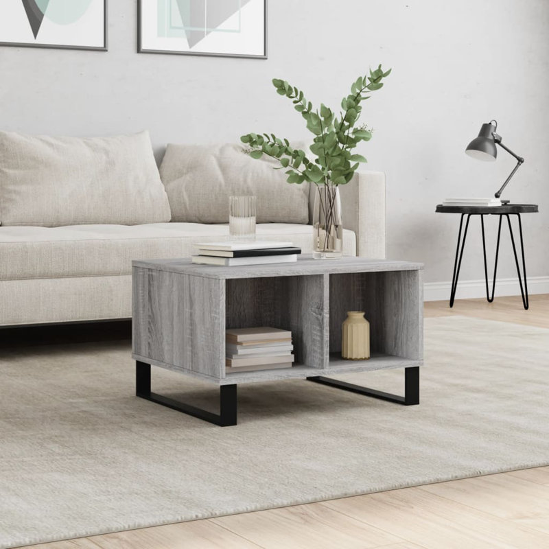 Mitra Sled Coffee Table with Storage, Grey Sonoma