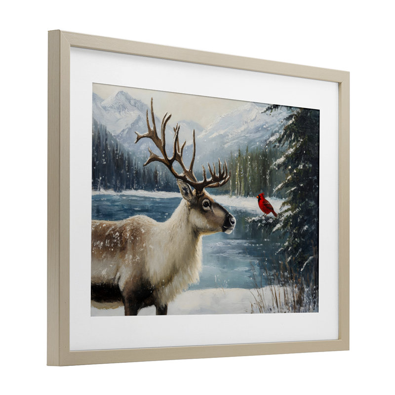 «Christmas Conversation In Wild», reproduction encadrée sous verre, design par Petal Prints Design, H 14 po x l 20 po
