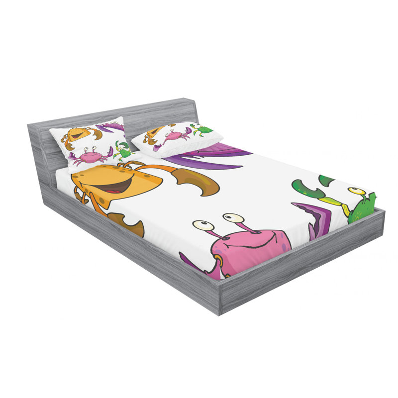 Ensemble de literie amusantes crabes, Ensemble de draps pour lit double avec 2 taies d'o