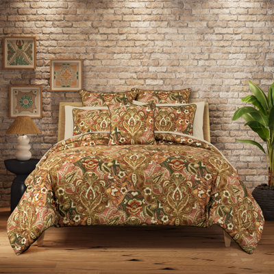 STAINED GLASS KING/CAL KING 3PC. COMFORTER SET