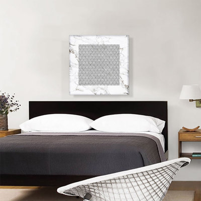 " Geometric Diamond Design On White "