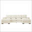 Canapé modulaire à assise profonde avec repose-pieds, canapé-lit en velours côtelé Mobilier rembourré confortable pour salon, appartement, bureau (repose-pieds à 4 et à 2 places, beige)-1298031048