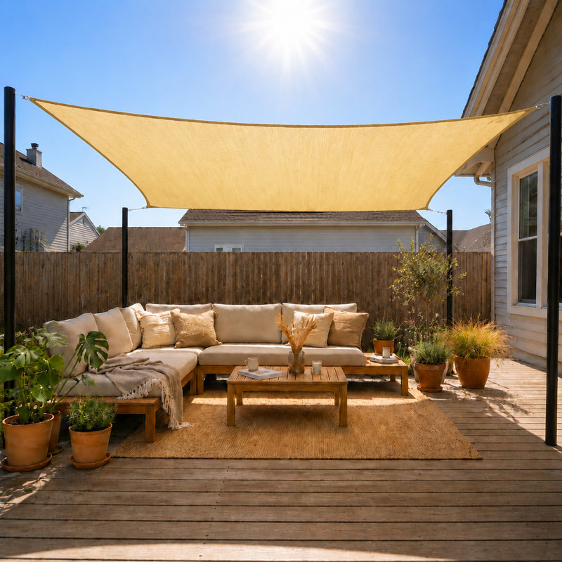 Voile d'ombrage rectangulaire Royal Shade, 16 pi x 10 pi, Beige