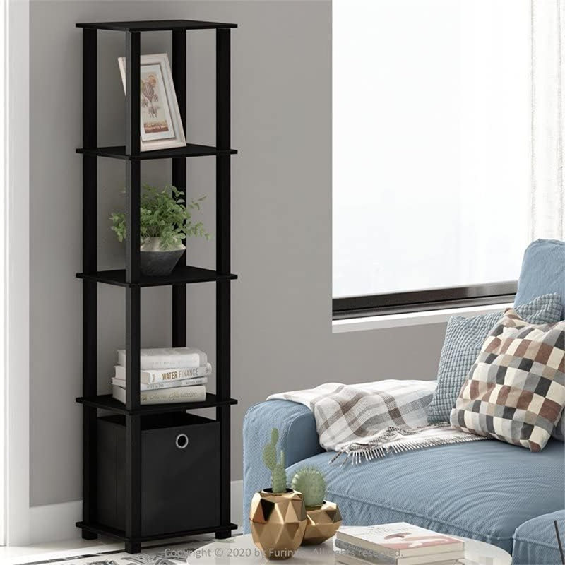 Evianna Etagere Bookcase, Black