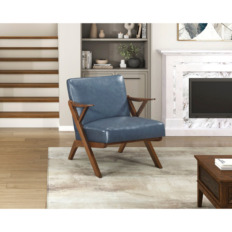 Chaise d'appoint moderne tapissier 1pc, Brun, Bleu