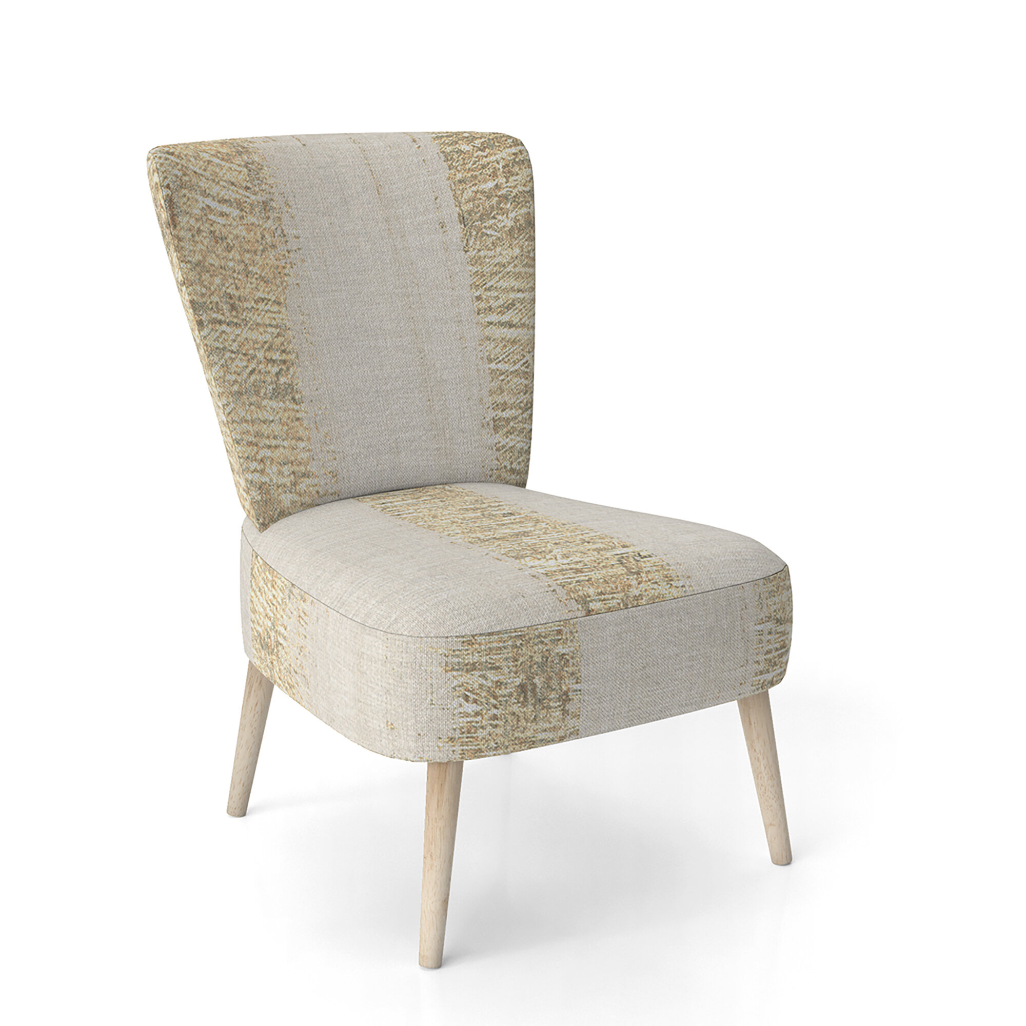 East Urban Home Gold Glam Stipes Pattern - Modern Glam Upholstered Side ...