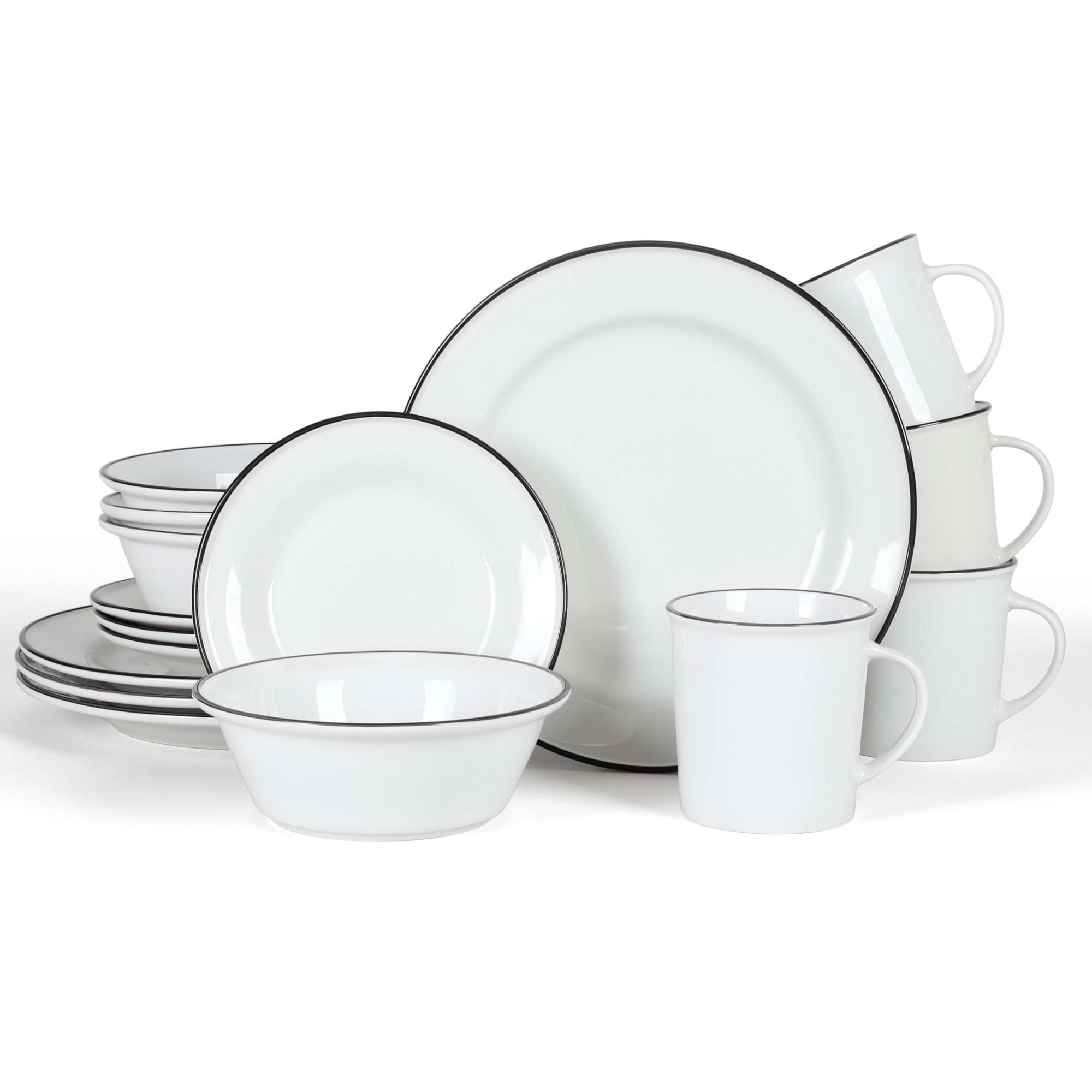 Martha Stewart Cliffield 16 Piece Dinnerware Set, Fine Ceramic