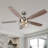52-Inch Satin Nickel  2-Light 10 speed Farmhouse Vila Ceiling Fan with light and romote control 