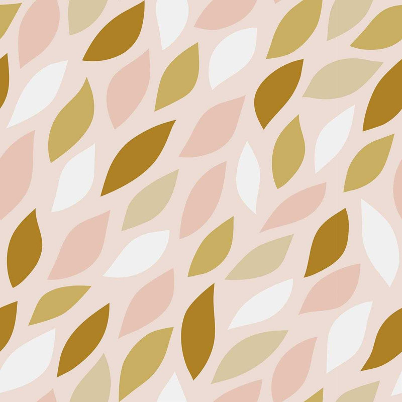 Rouleau de papier peint Coan, Orange / blanc / jaune, L 126 po x l 24 po