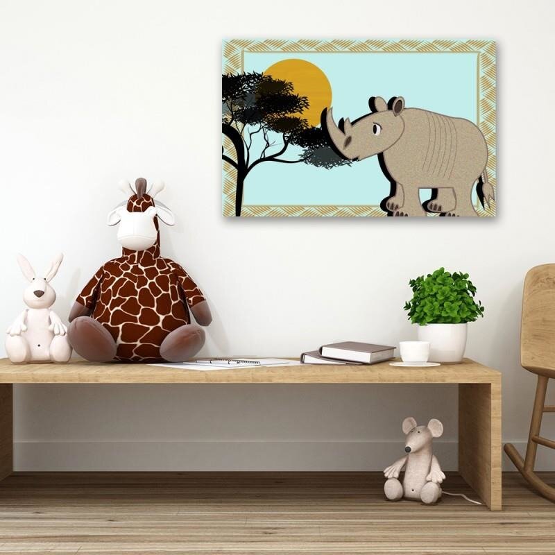 Nashorn - Leinwanddruck auf Wrapped Canvas