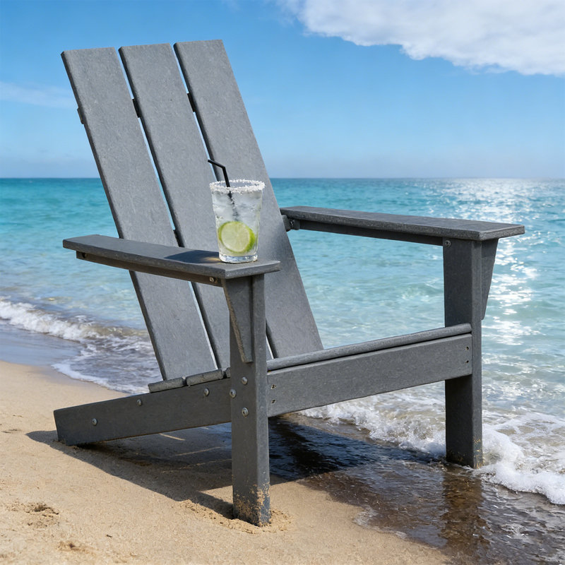 Weather-Resistant Outdoor Adirondack Chair，Gray
