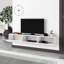 Meuble télé moderne blanc de 71,0 po x 11,8 po x 11,8 po | 100% panneau de particules enduit de mélamine, épaisseur: 0,7 pouce | Peut supporter jusqu'à 44 lb, une conception élégante pour les salons et les salles multimédia | Couleur unie élégante-1282374981-1282374980