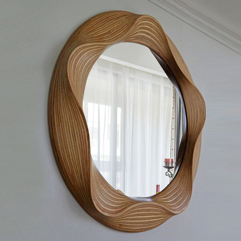 Free Form MDF Wall Mirror, 33.46"H×27.56"L×1.97"W