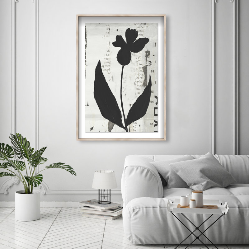 Single Orchid Print by Oliver Gal, 37.5"H x 25.5"W, Natural Oak Shadowbox