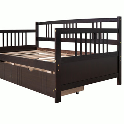 Twin Size Daybed Wood Bed with Two Drawers -  Red Barrel StudioÂ®, 81F590B3E0EA4269B22D7D4223E8A8DD