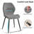 Boucle Dining Chairs Set Of 4, Upholstered Side Chair With Metal Legs, Gray-492382062
