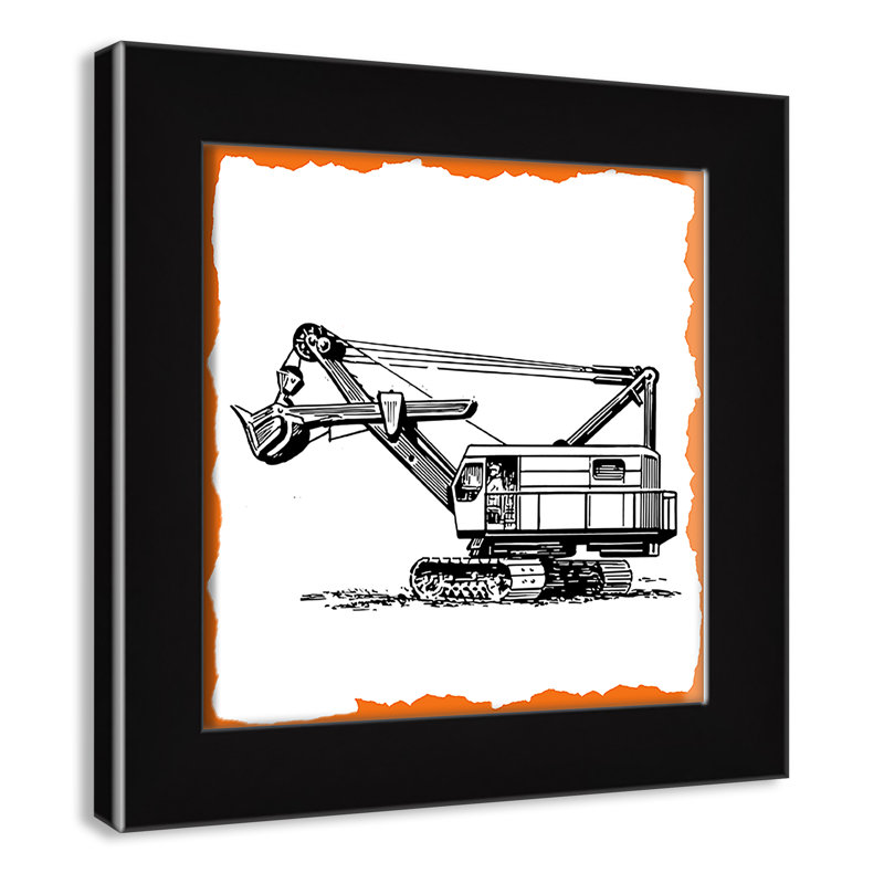 Avertissement 3 enfants, impression sur papier, H 10 po x l 10 po x P 0,63 po, Cadre noir
