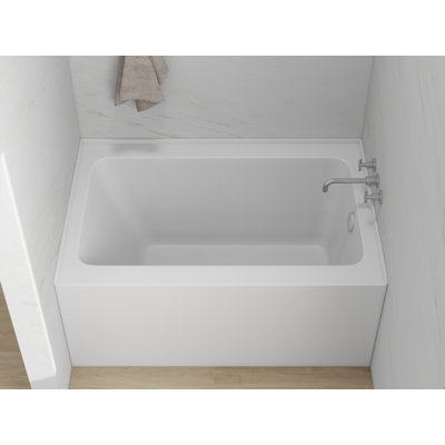 Alcove Soaking Skirt Bathtub with Overflow and Drain