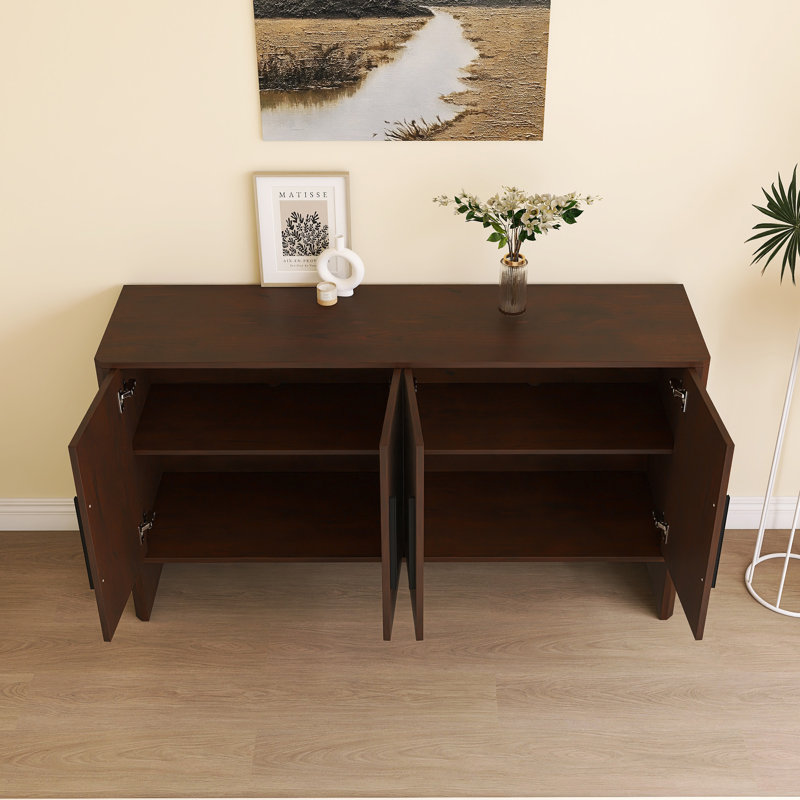 Buffet avec 4 portes et tablettes réglables, Espresso