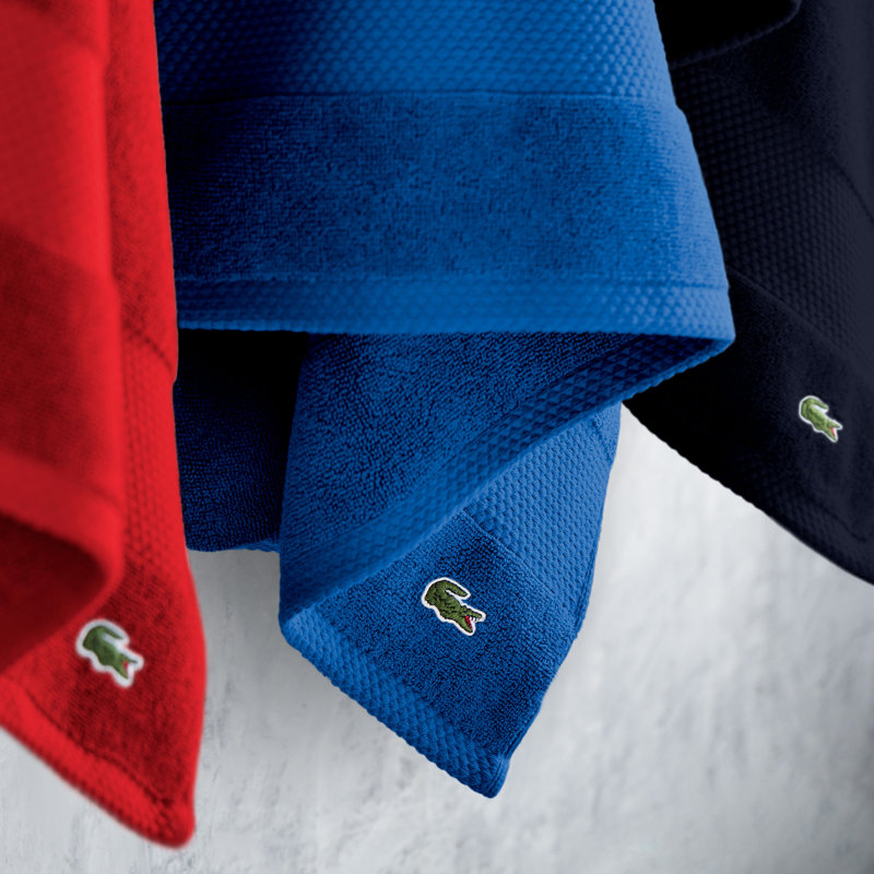 Lacoste Heritage 13X13 Cotton Wash Cloth, 100% Supima Cotton, Micro-Fresh® Anti-Microbial, Magenta