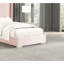Prêt-à-porter de matelas en chenille de couleur unie pour lit double contemporain de couleur rose-360651236-360651261