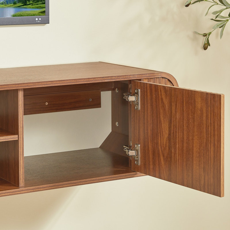Meuble télé 63 po avec rangement ouvert, Noyer