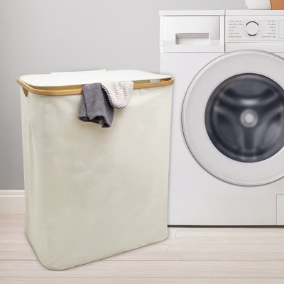 Qualiazero 130L DUAL Compartment Hamper with Removable Bags 