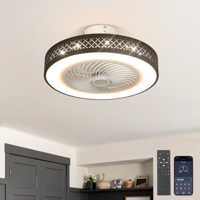Blodgett 20" 5-Blade Modern LED Smart Bladeless Ceiling Fan with Remote Control and Light Kit for Medium Rooms