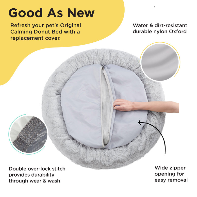 Remplacement de la housse de lit pour chien pour lit douillet à calins original Donut, gris