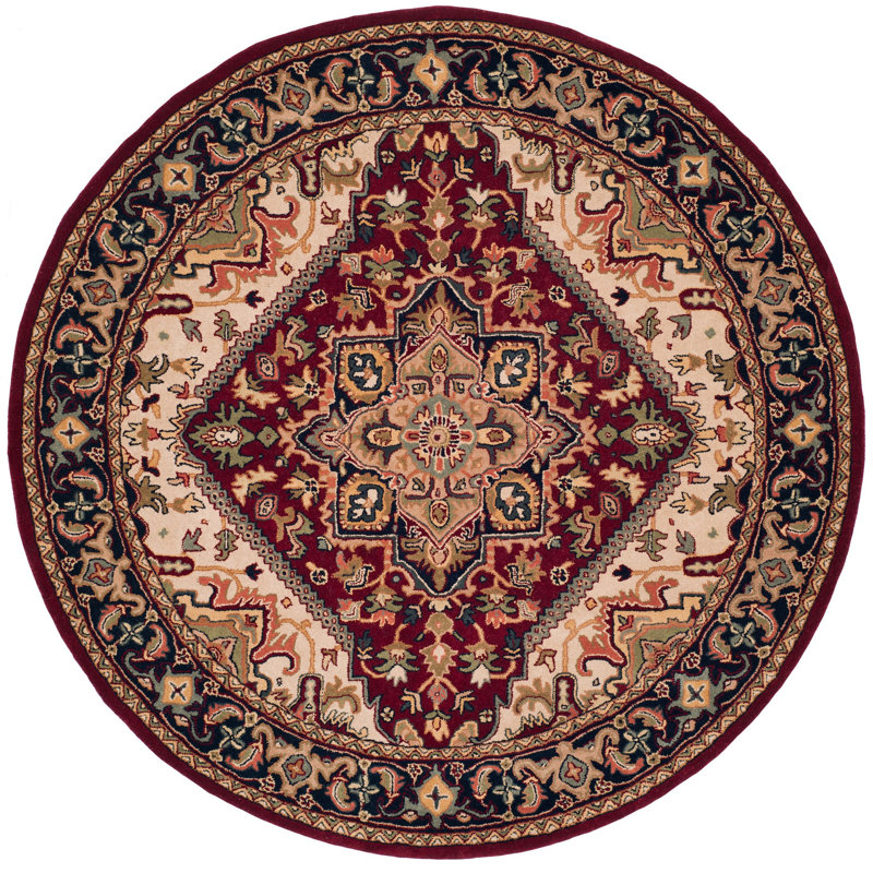 Balthrop Hand Tufted Wool Oriental Rug, Round 8'