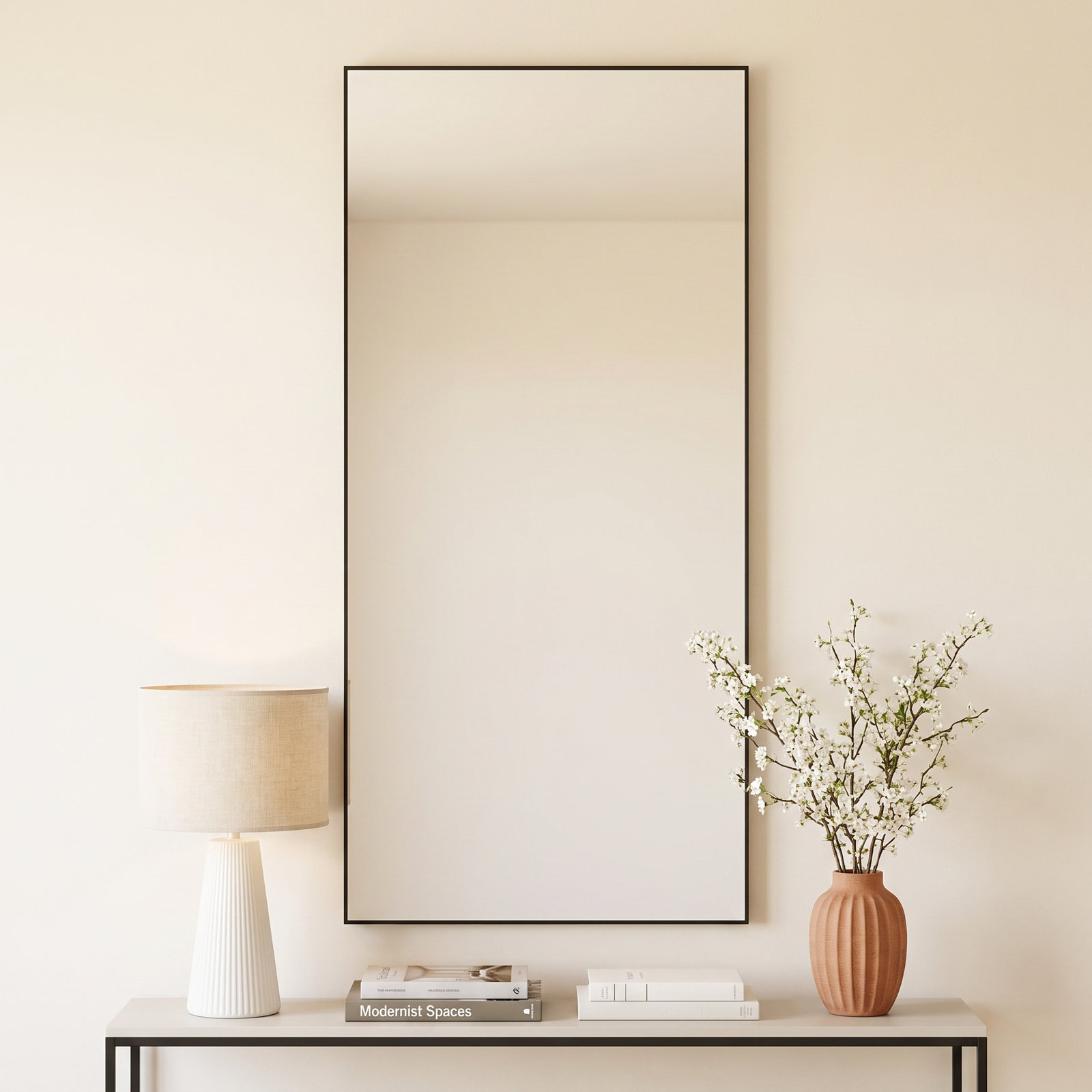 Eaton Metal Rectangle Mirror, Black