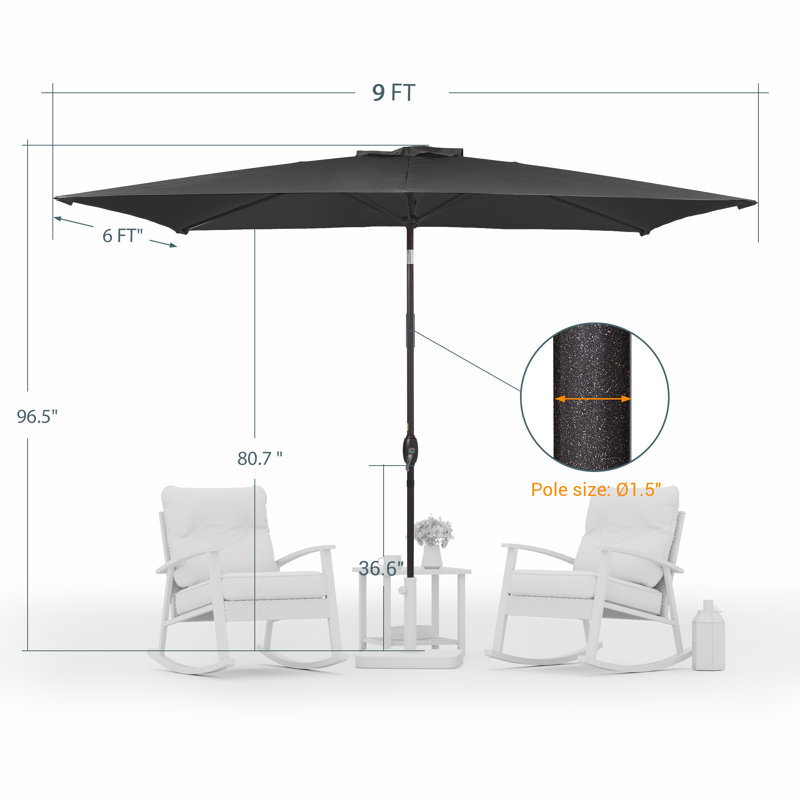 Parasol 108,2 po Sevena, Noir