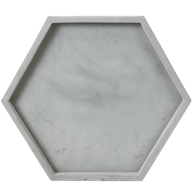 Gray Hexagonal Decorative Tray