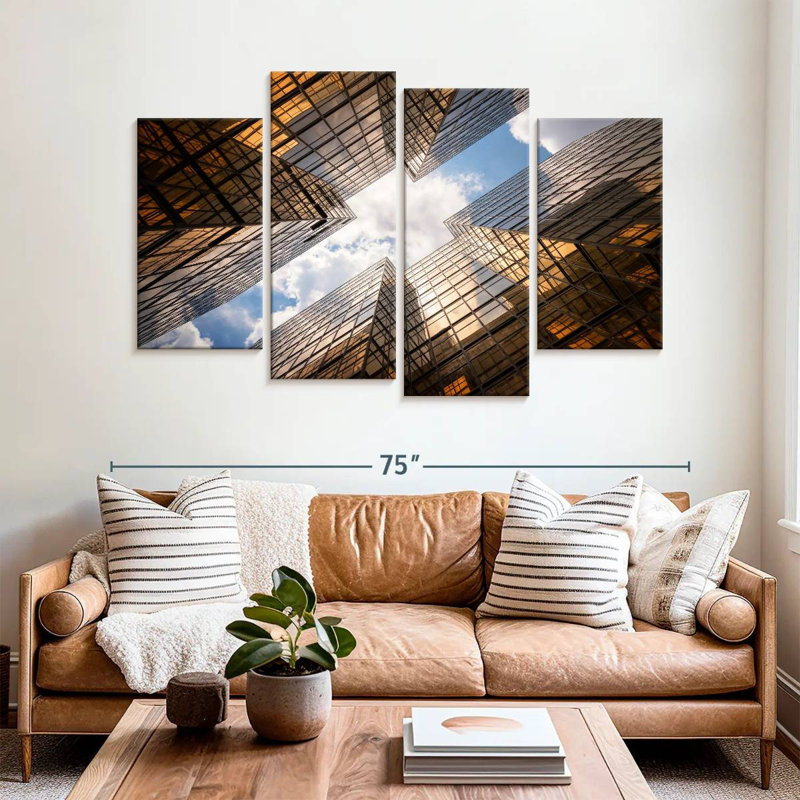 Lilie Glass Skyscrapers, 42" H x 68" W