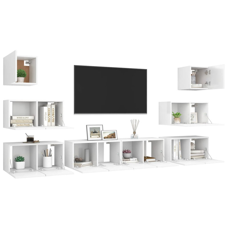 Gineva Unfinished Floating Entertainment Centre for TVs up to 88", White, 120cm