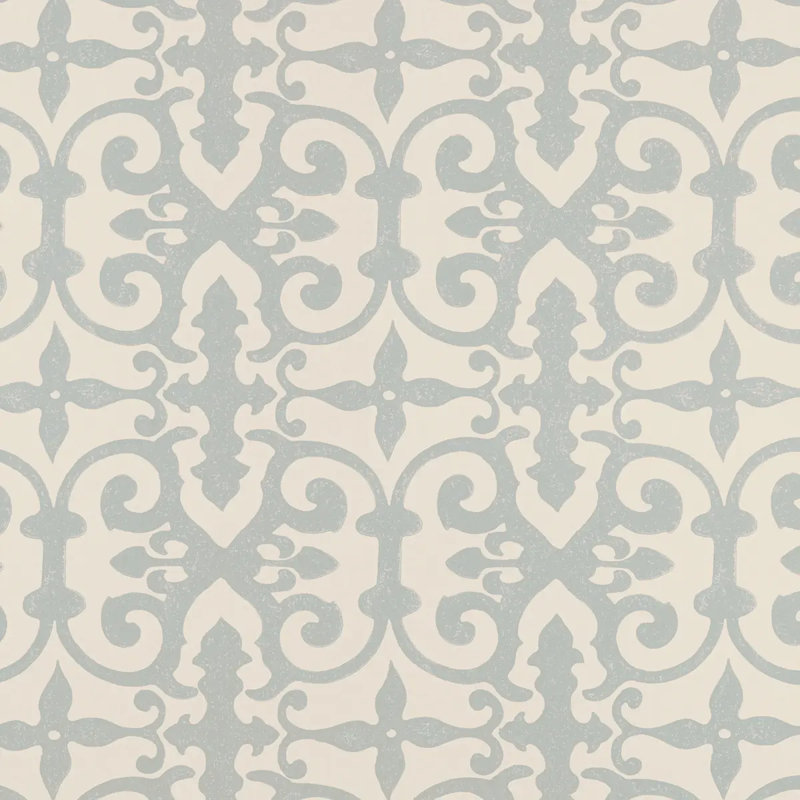 Schumacher x Veere Grenney Ferne Park Wallpaper, 36' L x 53" W, Orpington Blue