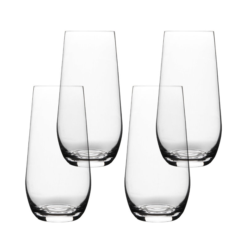 Ensemble de 4 verres à pied sans pied, verre à vin, Transparent