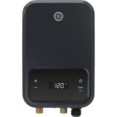 GE Appliances 24 kW, Large Tankless Electric Water Heater for Small Home, Digital Touch Screen Temperature Control, 240V