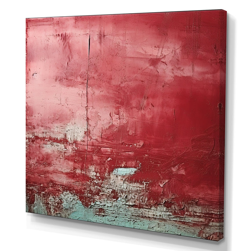 Red Chaos Collage - Abstract Collages Wall Art, Wrapped Canvas, 36" H x 36" W x 1.5" D