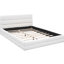 Lit plateforme tapissier grand format - blanc, coutures élégantes, bois et, sans sommier tapissier, L 87,8 po en version solide et solide, tête de lit pour un sommeil relaxant, printemps, 81 po x 61 po-244582346