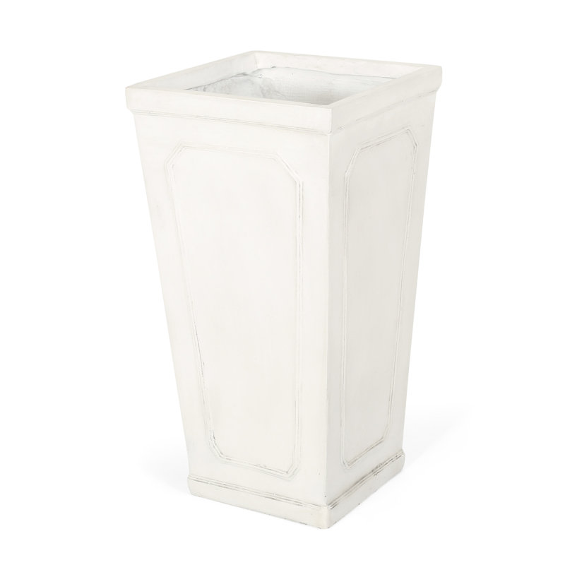 Planter - Antique White Magnesium Oxide For Outdoor Decor. 15.95 In. D X W 29.97 H, 25.97 Lb Gardens. 15.95" Depth, Width, 29.97" Height, Lb. Weight