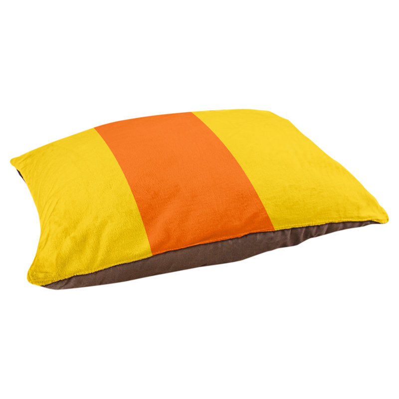 Coussin rectangulaire designer Miami, Grand (L 40 po x l 50 po), Jaune / rouge orangé / jaune