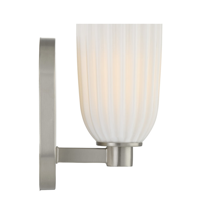 Applique murale 1 lumière en noir mat, Satin Nickel