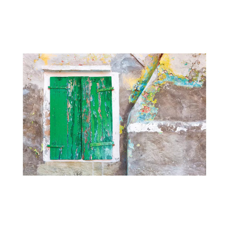Italy, Burano. Close-up Of Weathered Window Shutters. by Jaynes Gallery - Wrapped Canvas Gallery-Wrapped Canvas Giclée