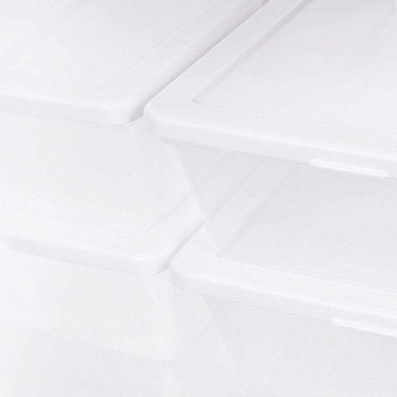 IRIS 13 Quart Plastic Storage Bins with Lids, Stackable Storage Containers and Totes, Clear, 4 Pack