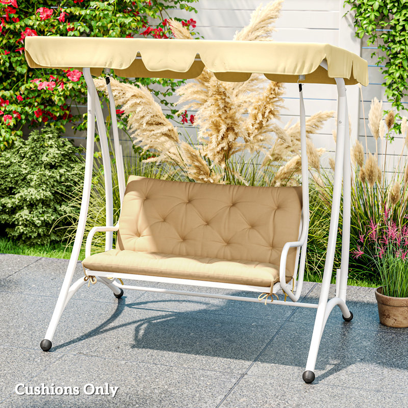 Outsunny Bench Pad Garden Swing Chair Cushion, 100cm W x 98cm D , Khaki
