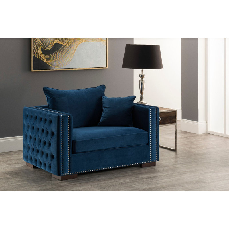 Velvet Armchair, Blue